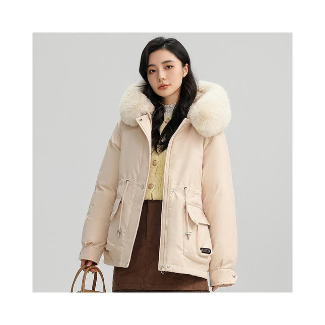 Women's Warm Winter Heavy Coat Thicken Parka Jackets with Faux Fur Hood