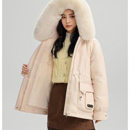 Women's Warm Winter Heavy Coat Thicken Parka Jackets with Faux Fur Hood