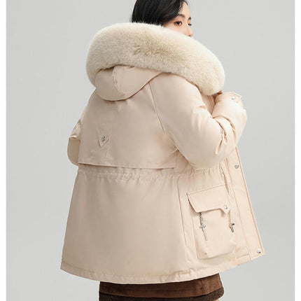 Women's Warm Winter Heavy Coat Thicken Parka Jackets with Faux Fur Hood