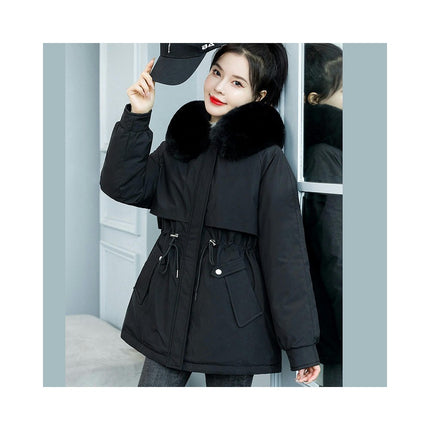 Women's Heavy Warm Winter Coat Thicken Parka Jackets with Faux Fur Hood