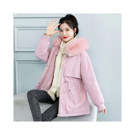 Women's Heavy Warm Winter Coat Thicken Parka Jackets with Faux Fur Hood