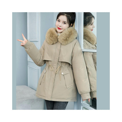 Women's Heavy Warm Winter Coat Thicken Parka Jackets with Faux Fur Hood