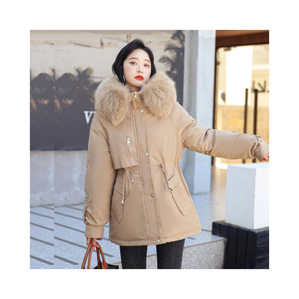 Women's Winter Heavy Coat Thicken Warm Parka Jacket with Faux Fur Hood