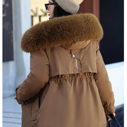 Women's Winter Heavy Coat Thicken Warm Parka Jacket with Faux Fur Hood