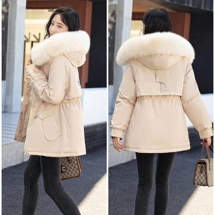 Women's Winter Heavy Coat Thicken Warm Parka Jacket with Faux Fur Hood