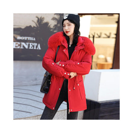 Women's Winter Heavy Coat Thicken Warm Parka Jacket with Faux Fur Hood