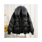 Black+gray Fur collar