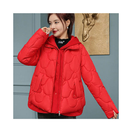 Women's Crop Hooded Puffer Jacket Zip Up Winter Short Outerwear