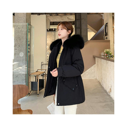 Women's Warm Winter Coat Heavy Parka Jacket with Faux Fur Hood