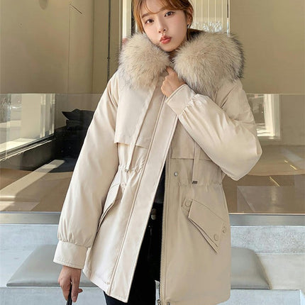 Women's Warm Winter Coat Heavy Parka Jacket with Faux Fur Hood