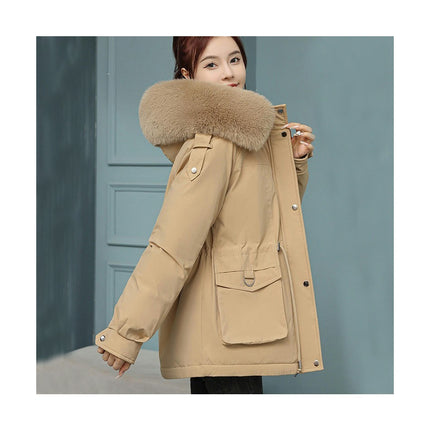 Women's Windproof Sherpa Lined Winter Parka Coat Faux Fur Hood