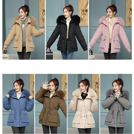 Women's Windproof Sherpa Lined Winter Parka Coat Faux Fur Hood