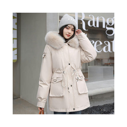 Women's Winter Long Warm Coat Parka Jacket with Faux Fur Hood