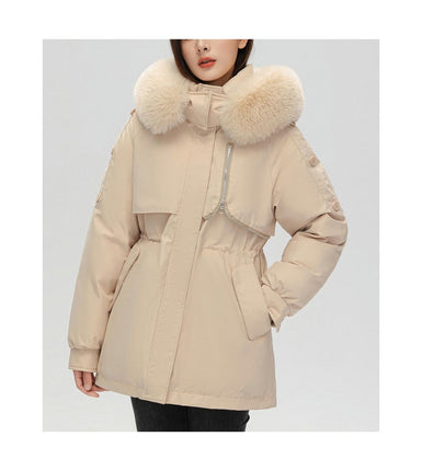 Women's Winter Thicken Parka Jacket Warm Cotton Coat with Faux Fur Hood