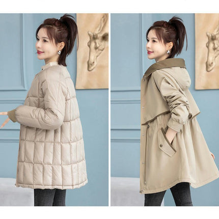 Women's Warm Windproof Long Winter Parka Coat with Faux Fur Hood