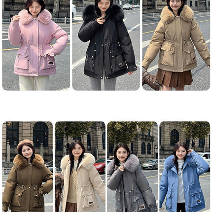 Women's Windproof Sherpa Lined Long Winter Parka Coat with Faux Fur Hood