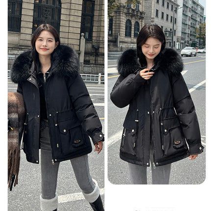 Women's Windproof Sherpa Lined Long Winter Parka Coat with Faux Fur Hood