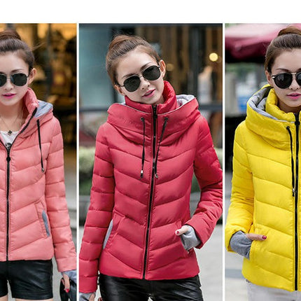 Women's Winter Jacket Puffer Jacket Hooded Short Outwear