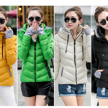 Women's Winter Jacket Puffer Jacket Hooded Short Outwear