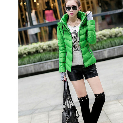 Women's Winter Jacket Puffer Jacket Hooded Short Outwear