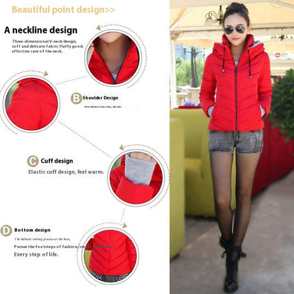 Women's Winter Jacket Puffer Jacket Hooded Short Outwear