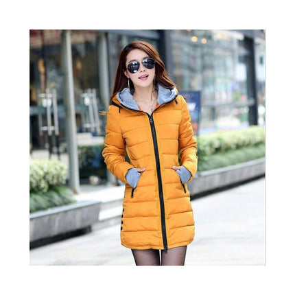 Women's Winter Down Jacket Quilted Puffer Coat Warm Hooded Slim Fit Outerwear