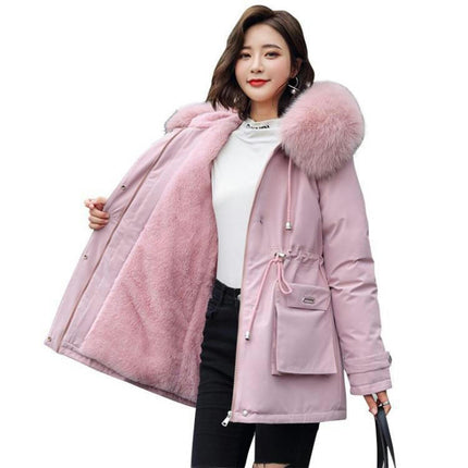 Women's Warm Sherpa Lined Winter Parka Coat with Faux Fur Hood