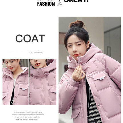 Women's Winter Thicken Coat Short Down Jacket with Hood