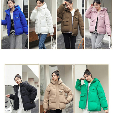 Women's Winter Thicken Coat Short Down Jacket with Hood