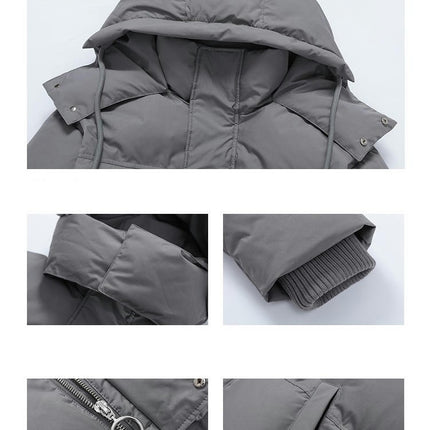 Women's Thicken Down Jacket Winter Hooded Short Puffy Warm Jacket