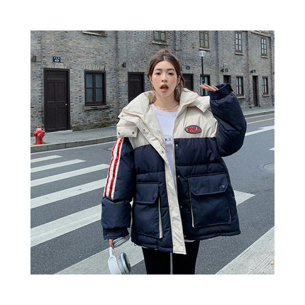 Women's Puffer Jacket Long Sleeve Hooded Down Jacket Winter Zip Up Coat