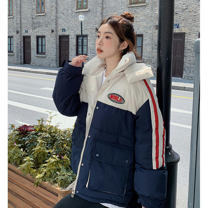 Women's Puffer Jacket Long Sleeve Hooded Down Jacket Winter Zip Up Coat