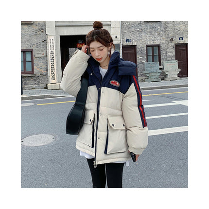 Women's Puffer Jacket Long Sleeve Hooded Down Jacket Winter Zip Up Coat