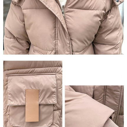 Women's Cropped Puffer Jacket Zip Up Hooded Winter Down Coat