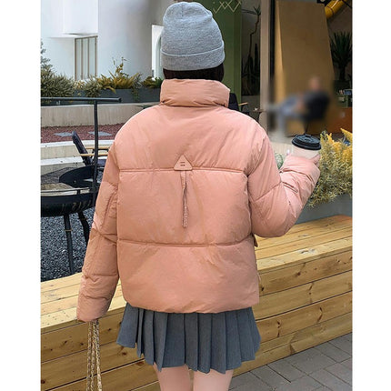 Women Winter Warm Stand Collar Cropped Puffer Down Jacket Coats