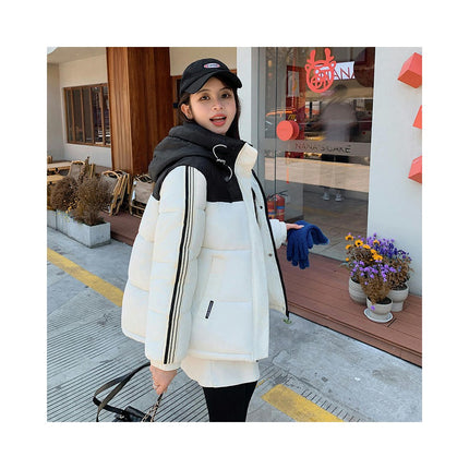 Cropped Puffer Jacket for Women Winter Zip Up Hooded Jacket Coat