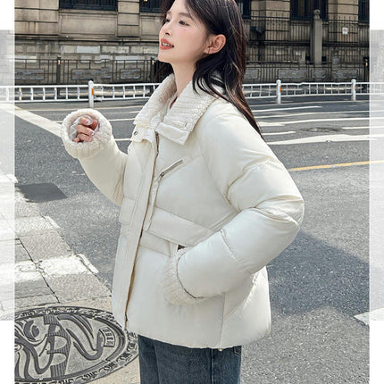 Women's Cropped Puffer Jacket Zip Up Winter Short Padded Coat