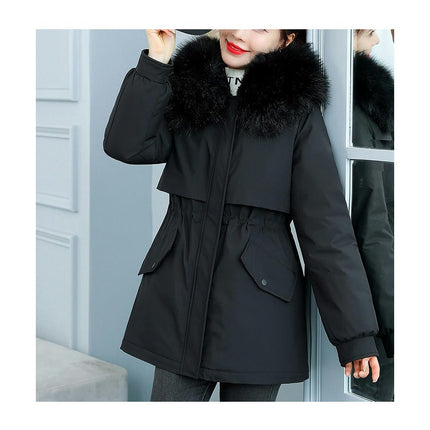 Women's Thicken Coat Warm Fleece Lined Parka Winter Jacket with Faux Fur Hood