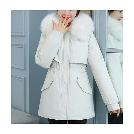 Women's Thicken Coat Warm Fleece Lined Parka Winter Jacket with Faux Fur Hood