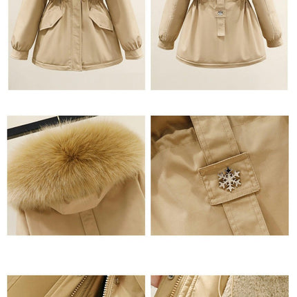 Women's Winter Coat Warm Jacket Thicken Parka with Faux Fur Hood