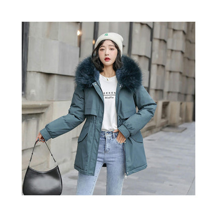 Women's Winter Coat Warm Jacket Thicken Parka with Faux Fur Hood