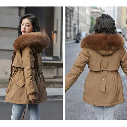 Women's Winter Coat Warm Jacket Thicken Parka with Faux Fur Hood