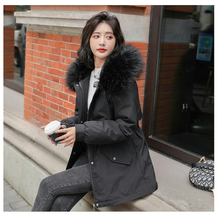 Women's Winter Coat Warm Jacket Thicken Parka with Faux Fur Hood