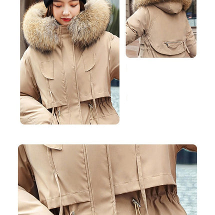 Womens Warm Winter Coats Fuzzy Fleece Lined Parka Jackets with Faux Fur Hood