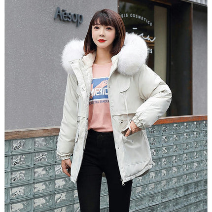 Womens Warm Winter Coats Fuzzy Fleece Lined Parka Jackets with Faux Fur Hood