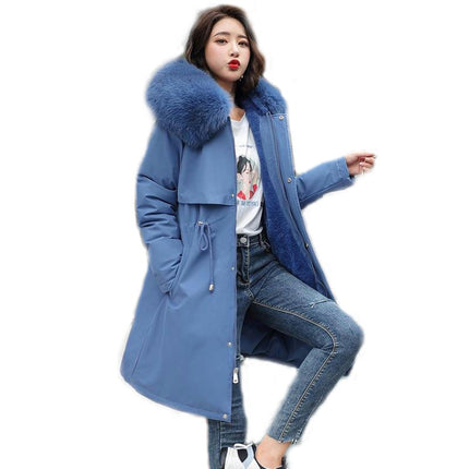 Women's Winter Coat Fleece Line Parka Warm Jacket with Faux Fur Hood