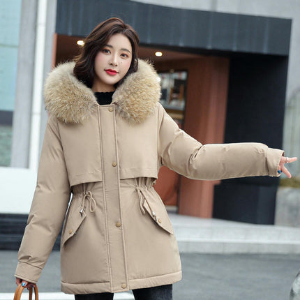 Women Thicken Warm Winter Coat Faux Fur Hood Parka Jacket