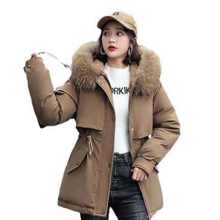 Women Thicken Warm Winter Coat Faux Fur Hood Parka Jacket