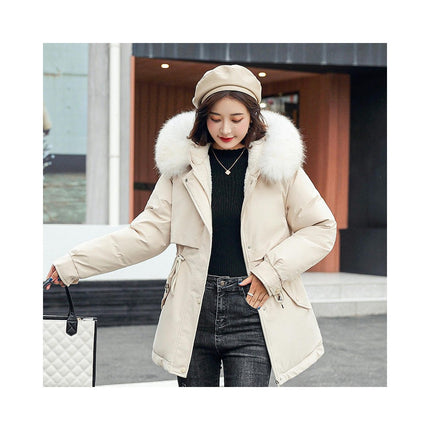 Women Thicken Warm Winter Coat Faux Fur Hood Parka Jacket