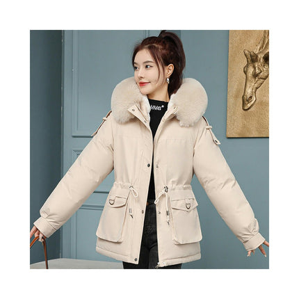 Women's Thicken Fleece Lined Winter Parka Coat Jacket with Faux Fur Hood